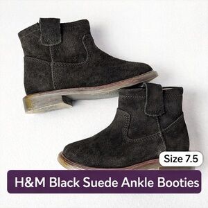 H&M Black Suede Ankle Booties. Size 7.5 kids. Great Condition